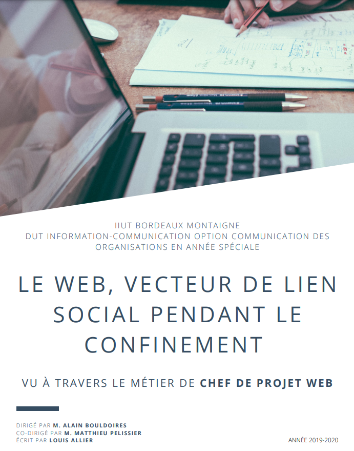 Mémoire professionnel en rapport avec le métier de chef de projet web (2020)